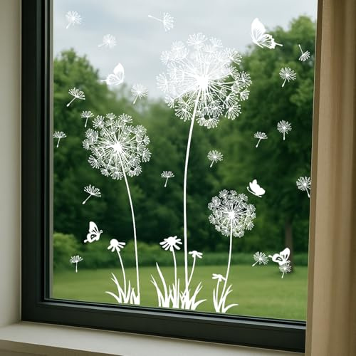 Nevoluxer Graz Design - Pellicola per finestre, motivo floreale, riutilizzabile, per soggiorno e camera da letto, 85 x 60 cm