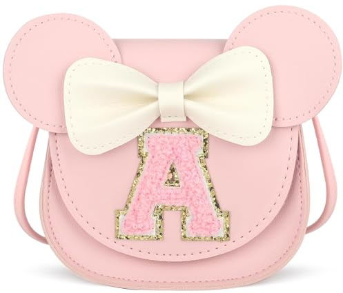 KU Geschenk Mädchen Little Mouse Ear Bow Crossbody Purse, PU Mini Handtasche -Tasche Umhängetasche für Kinder Mädchen Kleinkinder für 2-8 jahre