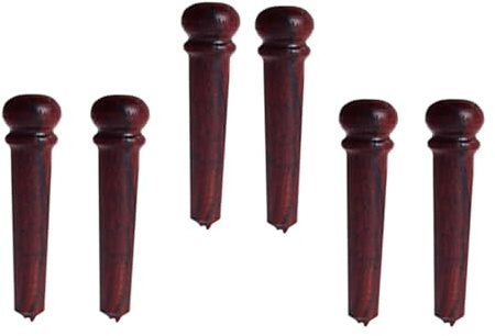 Parliky 6pcs Redwood String Nails for Folk Acoustic Guitar Bridge Pins Guitar Parts Accessories for Stringed Instruments Repair and Replacement