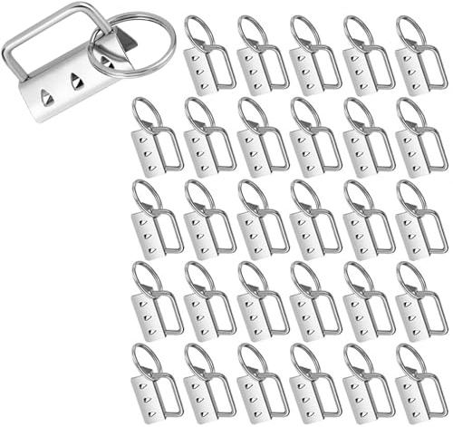 30 Stück Schlüsselband Rohlinge Klemmschließeanhänger 33mm | Schlüsselanhänger Hardware Klemmverschluss Anhänger mit Schlüsselring für Charm Armband DIY Handmade Lanyard Hardware