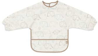 Jollein Bavoir à Manches - Elephant Tales - Imperméable - Avec Fermeture Velcro - Bavoir Bébé - Bavoir Anti-Bave