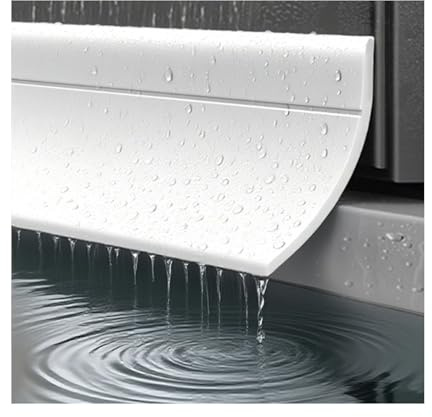 300cm Barrera de Lluvia Autoadhesiva para Ventanas - Deflector de Lluvia Puerta Flexible for Ventanas, Deflector Autoadhesivo Barrera Impermeable,Flexible y Cortable Barra De Goma Impermeable