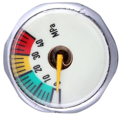 NOLITOY 25Mm High Pressure Gauge 40Mpa with Luminous Display M8 Thread Barometer Pressure Measuring Tool for Fire Extinguishers and High Oxygen Tanks