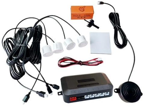 Assist Sensori Parcheggio Kit sensore di parcheggio per auto 12V Indicatore di radar di retromarcia Indicatore sond 4 Sensore segnale acustico Rilevatore auto puro