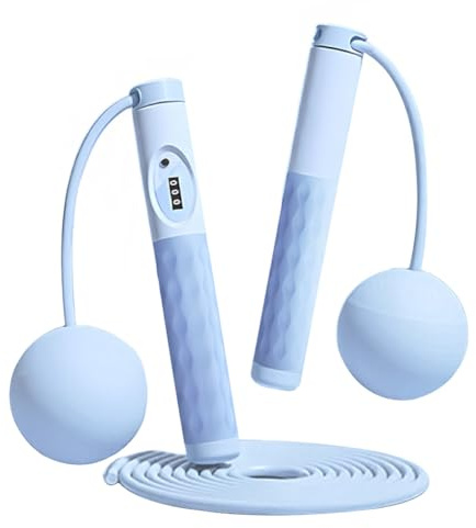 MEZHEN Springseil mit Zähler Springseil mit Gewichten Verstellbares Schnurloses Seilspringen Fitness Hüpfseil Sport mit Silikongriff Kinder Erwachsene Fitness