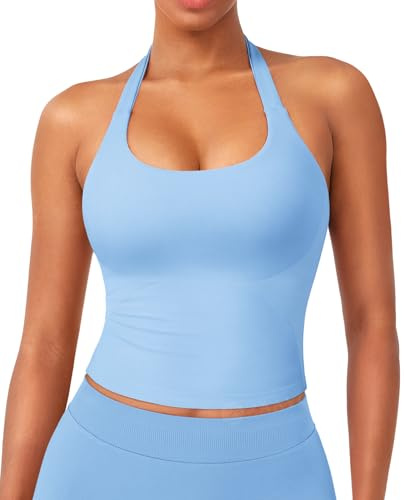 ZAAYO Débardeur à dos nu pour femme, dos nu, rembourré, pour le sport, l'entraînement, basique, sexy, sans manches