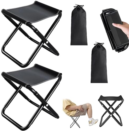 BENBENGO Tragbarer Klapphocker,2 Stück Camping Hocker 30cm,Gartenhocker,Klappstuhl,Campinghocker,Mini-Klapphocker,Leicht Sitz Falthocker,mit Aufbewahrungsbeutel,für Camping Garten Terrasse Balkon