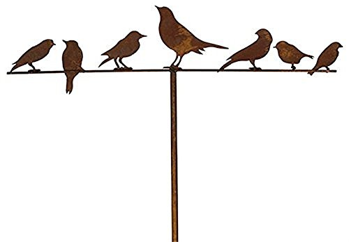 Vosteen Gartenstecker Vögel 118cm Metall Rost Gartendeko Edelrost Groß
