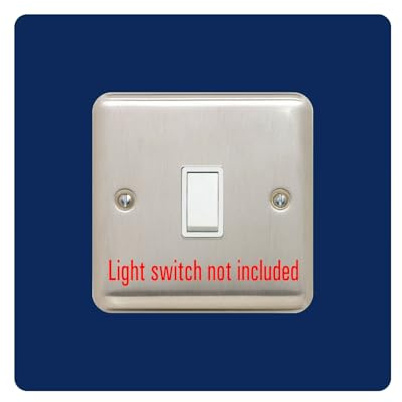 Single Light Switch Surround | Square | Acrylic Back Panel or Finger Plate | Plug, Colour: Navy