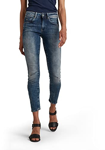 G-Star Dam Arc 3D Mid Waist Skinny Jeans, Blå (Medium Aged D05477-8968-071), 32W / 32L