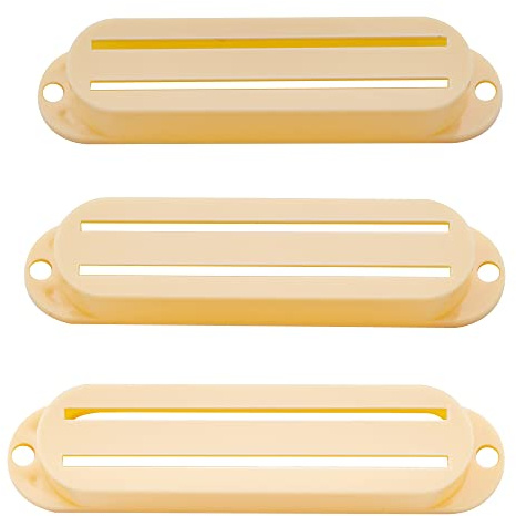 Musiclily Basic Single Coil Format Humbucker Pickup Kappen Creme 3er Set | für Strat Style E-Gitarre