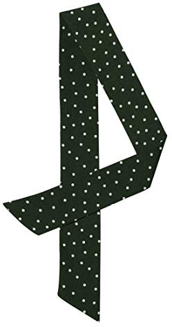 sourcing map Damen Vintage 50s Dünn Lang Schmal Taillenband Gürtel Seide Polka Dots Halstuch Scarf Schwarz Kleine Dots S