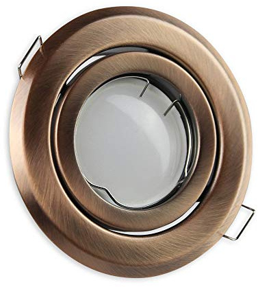 6x LED Einbaustrahler Set bronze rund 3 Watt neutralweiß GU10 230V - Einbauleuchte schwenkbar 80-85mm Bohrloch - Deckeneinbaustrahler Deckenspot Deckeneinbauleuchte Einbauleuchte