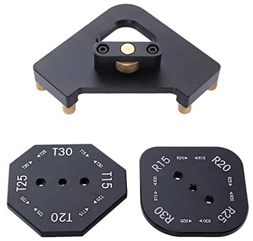 Modèles de routage de rayon d'angle, modèles de mèches arrondi en alliage d'aluminium outil d'assistant plaque de positionnement pour le routage rapide du gabarit du bois, R15 R20 R25 R30, lot de 2