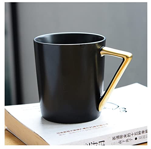 Porzellantasse wei3 zum bemalen 13,5 Unze, Kaffeetassen Keramik groß für Spezialisierte Kaffeegetränke, Latte, Café Mokka und Tee für Erwachsene, Große Teetasse für Büro und Zuhause ( Color : Black )
