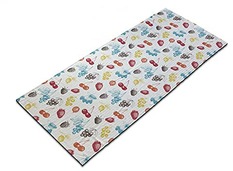 ABAKUHAUS Natürlich Yoga-Mattenhandtuch, Bunte Verschiedene Früchte, rutschfeste schweißabsorbierende Yoga Pilates Workout Pad Abdeckung, 64 cm x 178 cm, Mehrfarbig