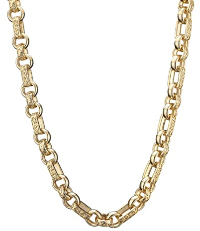 18mm XXL Gold Ornate Gypsy Link Belcher Chain Luxury Finish and Detailing 18K Real Gold Plated Jewellery Chunky and Heavy XXL Gold Necklace (Length: 24 Inches) - Bling King London