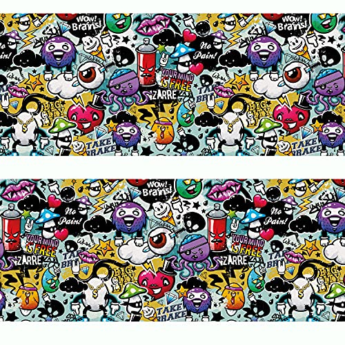 Sunnywall® Wandbordüre Graffiti einzigartiges Design | Baby- Kinderzimmer Dekoration | hochwertiges Tapetenvlies | 400 x 12 cm