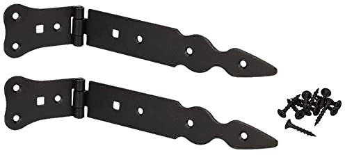 KOTARBAU® 2er Set Ladenband 200 mm Torscharnier Türband Werfgehänge Kreuzgehänge Türscharnier Scharnier Schwarz Rostfrei Gartentorband Baubeschlag Robust