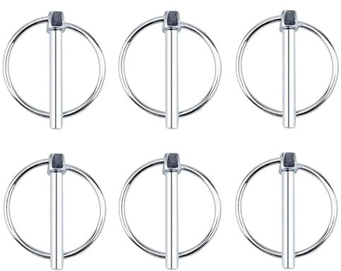 6Pcs LINCH PINS Safety Pins with Ring Lock for Boat Kayak Canoe Trailer Tractor Trolley Mowers