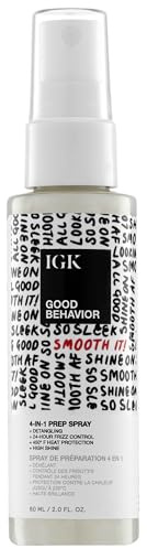 IGK GOOD BEHAVIOR 4-in-1 Prep Spray Travel | Leave In + Detangle + Heat Protectant | Vegan + Cruelty Free | 2 Oz