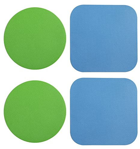 LUTER 4pcs Jar Opener, Rubber, Multi-function Silicone Bottle Opener for Seniors with Weak Hands Lid Cap Gripper Pads Kitchen Coasters Gadgets(Light Blue, Green)