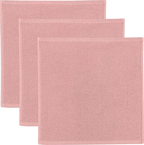 Erwin Müller Reinigungstuch, Putztuch, Putzlappen, Spültuch 3er-Pack altrosé Größe 25x25 cm - 100% Baumwolle, zum Spülen oder Staubwischen, robust und langlebig, mit Frottierseite