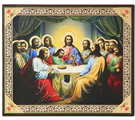 NKlaus Ikone orthodoxische ikonen christliche Ikone, Holz, 15x18cm, 1 Stück | orthodox; christlich; nklaus das letzte abendmahl