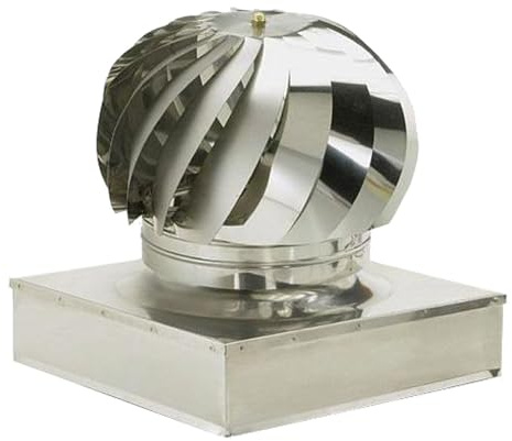 Briconess.com Fumaiolo comignolo Girevole Quadrato e Rettangolare in Acciaio Inox con Base Bassa - Base Quadrata 52x52 cm