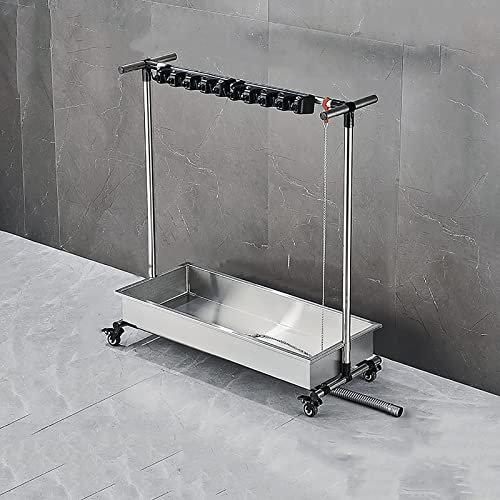 Nassmopp-Abflussregal,Besen Und Mop -Rack Können Bewegt Werden,Reinigungswerkzeugwagen,Stehender Mopp-Besenhalter,Bewegliches Kommerzielles Nassmopp-Rack,Gartengeräte-Aufhänger,Edelsta (Size : 12slot