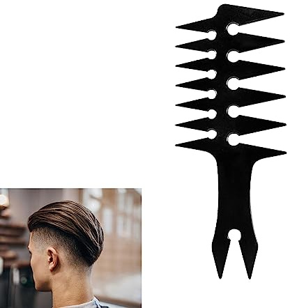 1pcs Texture Comb Fantail Handle, Black Wide Tooth StylingComb Two Sided BarberComb, Professional Men Styling Comb, for Men Shaping Wet Curly Pick Oil Hair Most Hair Stylist Tools (200mm X 80mm)