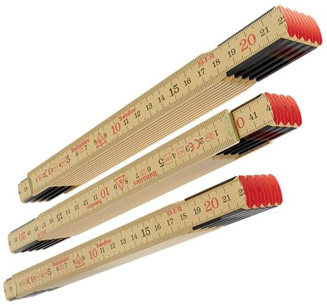 Original Schwedenmeter® 3 pcs I Folding Rule 2m Made of White Birch I Made in Sweden I Folding metre with Joints of Swedish Steel I High-Quality Pocket Rule I EU Class 3 I Hultafors I 100012