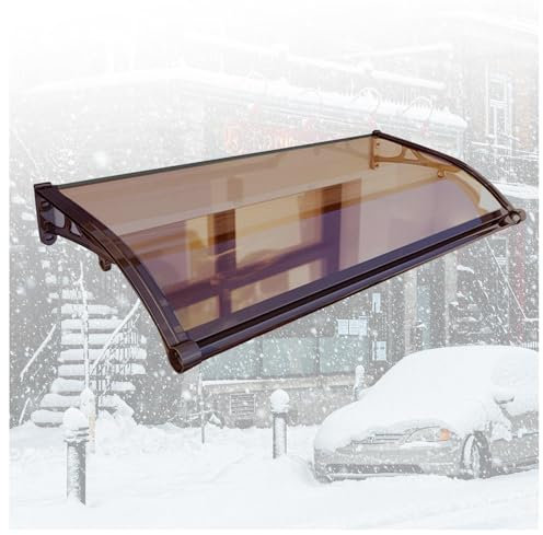 Vordach, Mit Seitenteil Rinne Aluminium Metallgestell Haustür Vordach Haustür Vordach Glas,32 * 80(80 * 200cm)