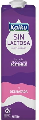 KAIKU Leche entera de vaca, sin lactosa 6 x 1l. (DESNATADA)
