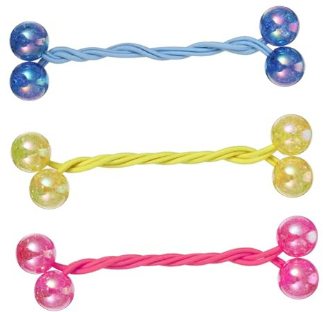 Ipetboom 2 Sets Elastische Kreishaare Bunte Blasen Pferdeschwanzhalter Haargummis für Frauen und Mädchen 3 Paar
