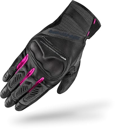 SHIMA Hero GLV Guantes Moto Mujer Cuero Homologados Corto Verano Motos Guante Ventilado Certificatos con Protección Motorista Racing Protecciones Ventilación Verão (Femenino, Rosa, M)