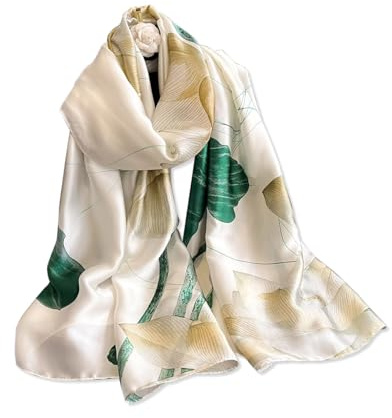 LumiSyne Seidenschal Damen Schmetterling Gedruckt Blumen Muster Luxuriös Elegante Stil Große Schals Lange Halstücher Leicht Warme Stola Wrap Sonnencreme Kopftuch Schultertuch Ganzjährig