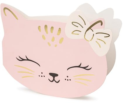 Libetui Set di 6 biglietti d'invito gatto Kitty compleanno ragazza – Inviti di compleanno per bambini con buste, festa di gatto, riunione di gatto, invito