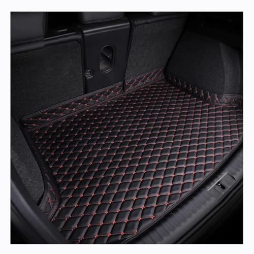 QWTYAFDD Tapis de protection de coffre pour Renault Clio V/5 2019-2024 - Anti-rayures, antidérapant et imperméable - Accessoires de voiture, C noir et rouge