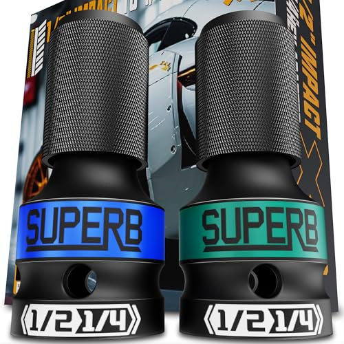 Arwealxs 2 Stück Stecknuss-Adapter Satz 1/4 Innensechskantadapter 1/2 Schlagschrauber-Adapter Schnellspannadapter Sechskantschaft Adapter Schlagadapter