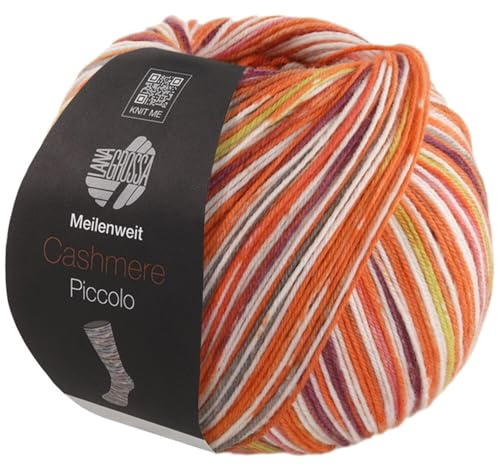 LANA GROSSA Meilenweit Cashmere | Hochwertiges Sockengarn mit Kaschmir-Anteil, waschmaschinenfest | Handstrickgarn aus Schurwolle, Polyamid & Kaschmir | 100g Wolle zum Stricken & Häkeln | 420m Garn