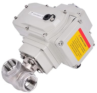 UGGOVXWZH G1-1/4 Dreiwege-Kugelhahn mit Motor, DC24V, AC220V, Edelstahl, Q941/45F-16P, T/L-Typ, Innengewinde, elektrischer Kugelhahn(24VDC-L Type)