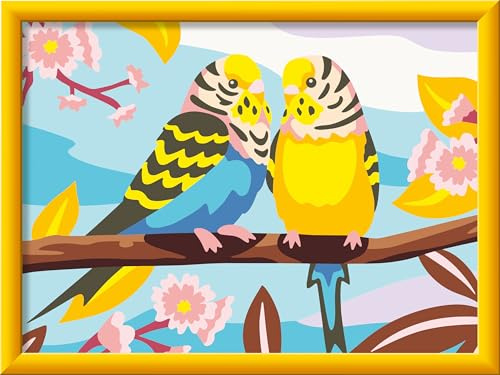 Ravensburger CreArt Bunte Wellensittiche - Malen nach Zahlen ab 9 Jahre | Malset mit Rahmen, Pinsel und Acrylfarben, Geschenk für Mädchen und Jungen