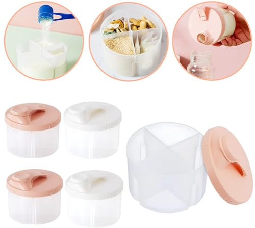 dashfor 4Pcs Formel Pulver Töpfe, Milchpulver Spender Topf mit Snap-On-Deckel, tragbare Milchpulver Behälter Milchpulver Lagerung, Baby Outdoor Food Container für Reisen Outdoor