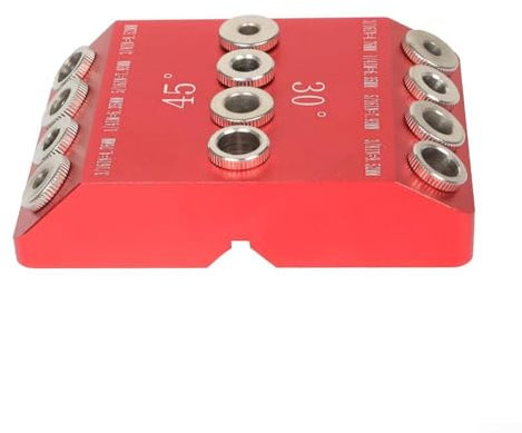 ReachMall Angle Drilling Jig, Aluminum Alloy Drill Angle Guide, Angle Drill Hole Guide, Drill Hole Guide Fixture(Red)