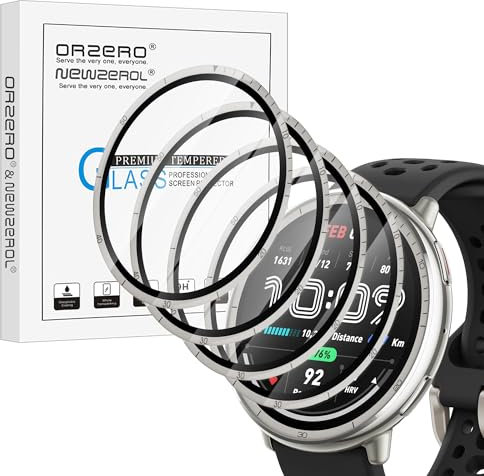 NEWZEROL 4 Stück Schutzfolie Kompatibel für Amazfit Active 2 Displayschutz, [vollständige Abdeckung] PMMA und PC (Kein Glas) Ultra Dünne Anti-Scratch High Definition Displayschutzfolie