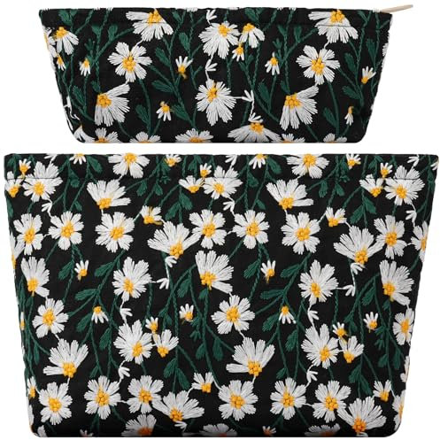 Aucuu Kosmetiktasche Kulturtasche, 2 PCS Make up Tasche, Kosmetiktasche Multifunktionaler, Reisen Kulturtasche, Kosmetiktaschenset, Kulturbeutel Schminktasche Organizer für Damen Mädchen