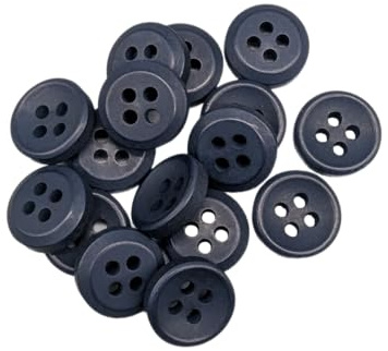 Botiboton - 50 Knöpfe für Hemden in warmen Farben - 5 Größen und 12 Farben zur Auswahl - mit 4 Löchern von 2 mm - Made in Spain - Versand aus Spanien - Farbe Marineblau, Größe 12 mm