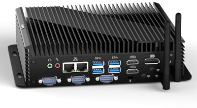 Baieyu Mini PC, Core i5-1235U (Jusqu'à 4,4 GHz), 16 Go RAM DDR5, SSD NVMe 1 To, Double LAN 2,5 G, Wi-Fi 5, USB 3.0, BT 4.2, DP+Double HD 4K Triple Affichage, Alimentation 9-36 V CC, Mini PC Industriel