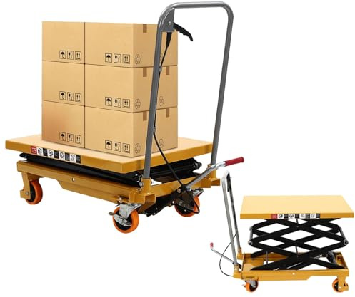 Carrello Elevatore Idraulico Manuale Elettrico Semplice, Piattaforma Elevatrice Idraulica, Tavolo Elevatore, Sollevatore Idraulico, Carrello Elevatore per Trasporto di Mobili,200kg